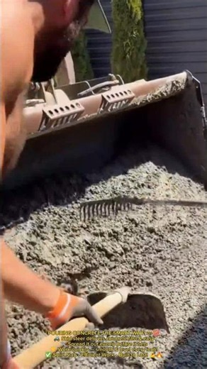 FAST CONCRETE POURING WITH SKID STEER! ⚡ Satisfying Construction Work! 🤩