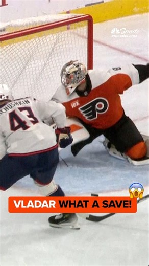Dan Vladar makes a huge save on Valeri Nichushkin in Flyers vs. Blue Jackets