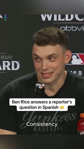 Ben Rice answering a Latin reporter in Spanish. How can you not love him?