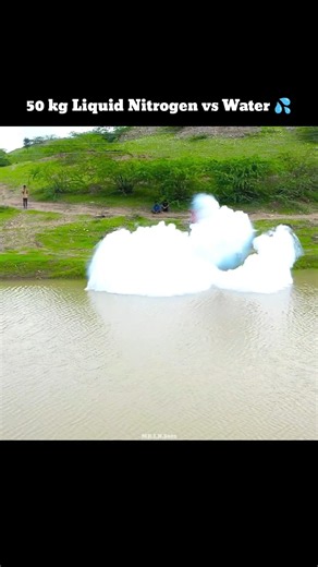 50 kg Liquid Nitrogen vs Water 💦 #shortsfeed #exploreshorts #mrindianhacker