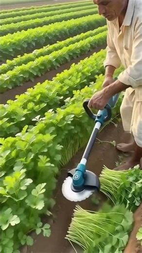 Effortless Celery Harvesting: Electric Harvester in Action #shorts