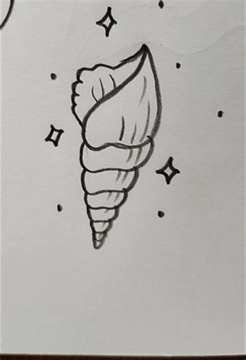 easy shell drawing ideas 🐚#shorts #drawing #shell