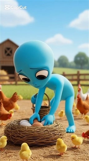 Alien become Egg Stealer 🥚🤣 #shorts #funny #comedy #animation