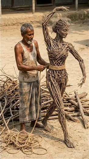 Grandfather makes Aishwarya Rai Bachchan's sculpture out of wood #artandcraft #artwork #aishwarya