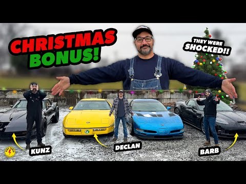 I Gave All My Guys CORVETTES For Their CHRISTMAS BONUS!