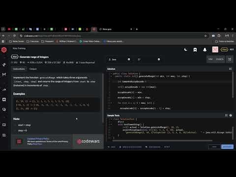 Java - Generate range of integers - Codewars