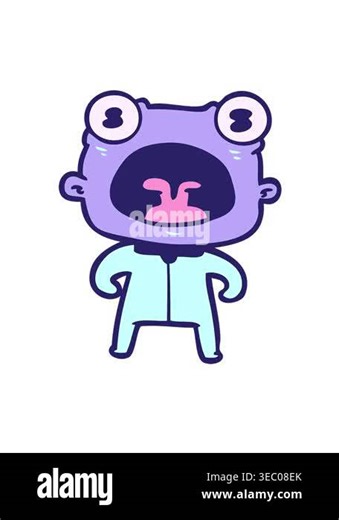 vibrating motion animation of weird alien shouting Stock Video Footage - Alamy