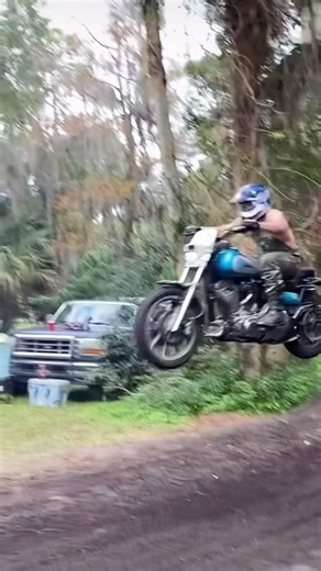 Insane Harley rider jumps & crashes! #harleydavidson #fail