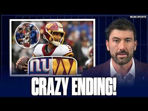 Jayden Daniels' miscue as time expires leads to OT tie between Giants & Commanders in WILD GAME!