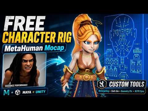 Free Rigged Character for Maya — Custom Stylized MetaHuman Facial Rig, Free Tools & Full Pipeline