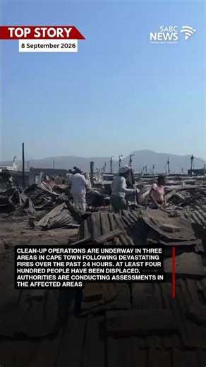 Clean-up operations are underway in three areas in Cape Town following devastating fires