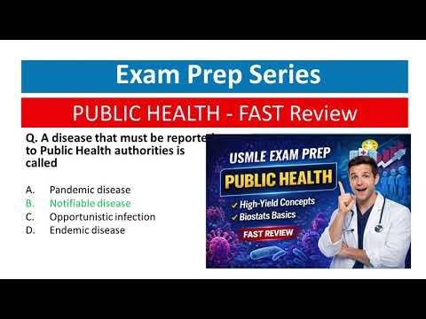 USMLE - Public Health I High-Yield Preventive Medicine MCQs I Board Exams I MCCQE1 I Exam PrepSeries