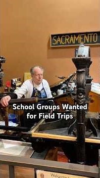 Howard prints a poster notifying that school groups are wanted for field trips
