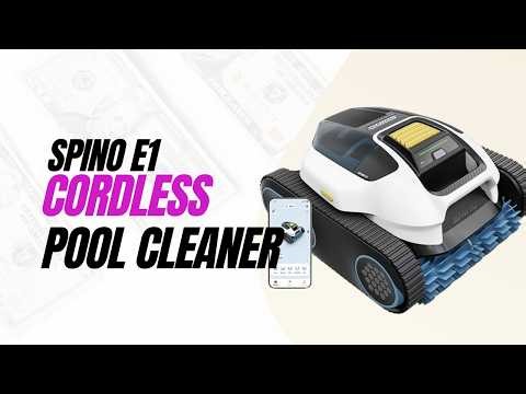 Spino E1 Cordless Robotic Pool Cleaner – Smart Pool Robot with App Control & Intelligent Navigation,