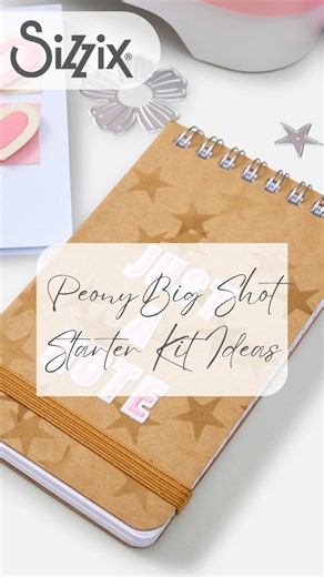 Brand New! Peony Big Shot Starter Kit Ideas - DIY Stenciled Notebook