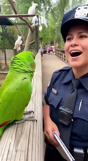 Parrot Gives His “ID” to the Cop 🐦 4k #parrots #talkingparot #parrot #police #usa #usapolice #birds