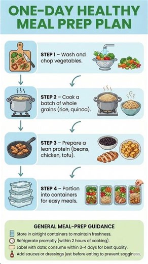 One-Day Healthy Meal Prep Plan for a Healthy Week & Better Nutrition