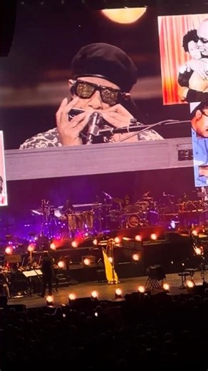 Playing the harmonica. Stevie Wonder live, Copenhagen, “Isn’t She Lovely” final part, 10-18-26