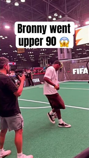 Bronny with an INSANE top bins goal 🤯