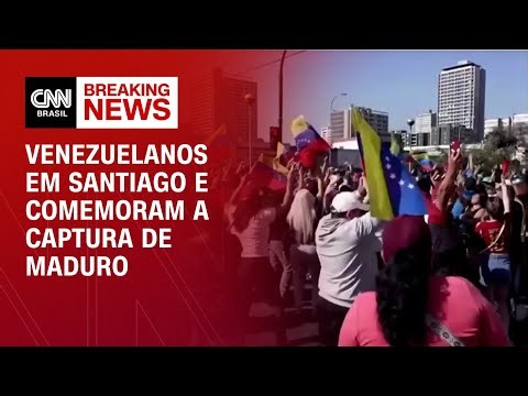 Venezuelanos vão às ruas em Santiago e comemoram a captura de Maduro | AGORA CNN