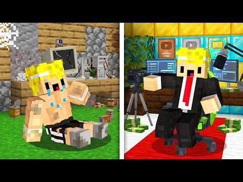 Pasé de YouTuber POBRE a YOUTUBER MILLONARIO en Minecraft...