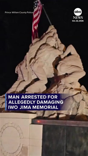 A Virginia man was arrested for allegedly using a sledgehammer to knock the head off a soldier depicted in the Iwo Jima Memorial near the Marine Corps base. The damage to the statue, which depicts World War II service members, is expected to cost hundreds of thousands of dollars. #virginia #WWII #memorial #news