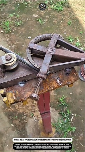 Compact Pipe Bender: Worker Curves Steel Tubing Smoothly and Evenly #innovation #worktool #process