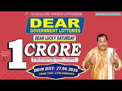 LOTTERY LIVE DEAR 8 PM 27.06.2026 NAGALAND STATE LOTTERY LIVE DRAW LOTTERY SAMBAD LIVE FROM KOHIMA