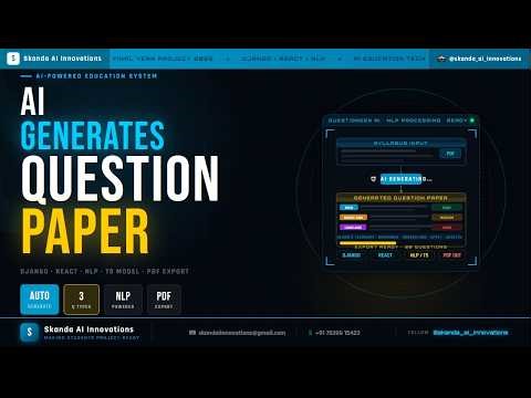 AI Generates a Full Question Paper from Syllabus in Seconds! 😱 | Python Django + React + NLP | 2026