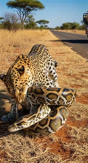 Leopard vs Python – who’s the real jungle king Watch the epic showdown #wildlife #nature #jungle