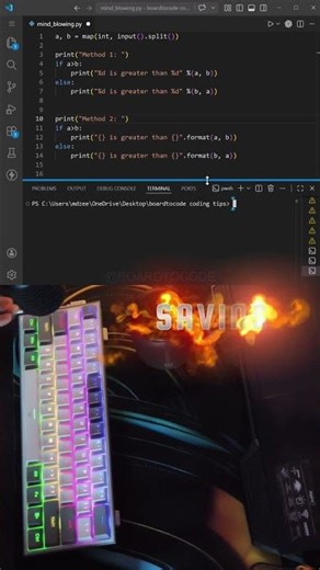 Formatting in Python Magic 😳 7 Ways to Print in 1 Line! #shorts #coding #boardtocode #python