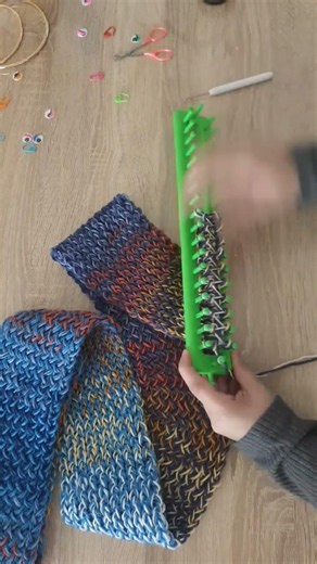 Knitting loom for beginners step by step #knitting #scarf #crochet #knitting_loom_eljammari