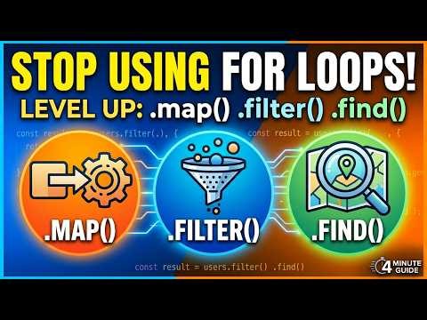 Stop Using For Loops! Master .map(), .filter(), .find() in 4 Minutes
