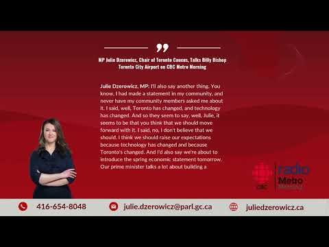 CBC Metro Morning: MP Dzerowicz on Billy Bishop Airport: “No Changes w/o Agreement & Consultation”