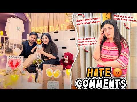 FIRST FATHER'S DAY SURPRISE BY ANAVIYA ♥️ | Areeb Emotional Hogaye 🥹 | Baby Name Py Hate Comments 😡
