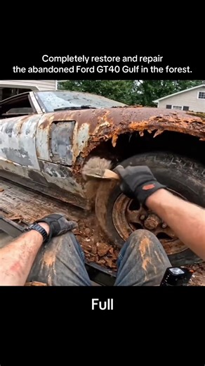 Completely restore and repair the abandoned Ford GT40 Gulf in the forest.#harvesting #repair #restored #restortation #repair