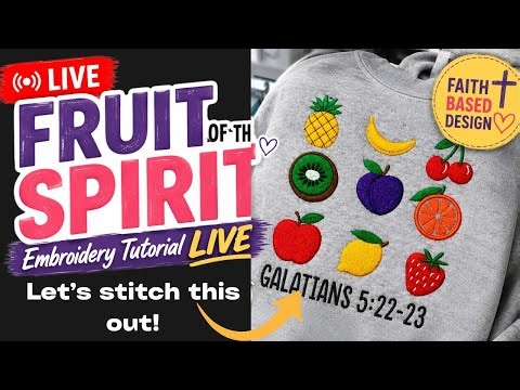 Fruit of the Spirit Embroidery for Beginners | Stitch Morgan’s New Design! #embroidery #ricoma