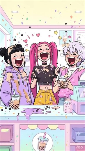 Zoey x Baby Bubble Tea Splash Gone Wrong! Funny K-Pop Demon Hunters #kpopdemonhu...