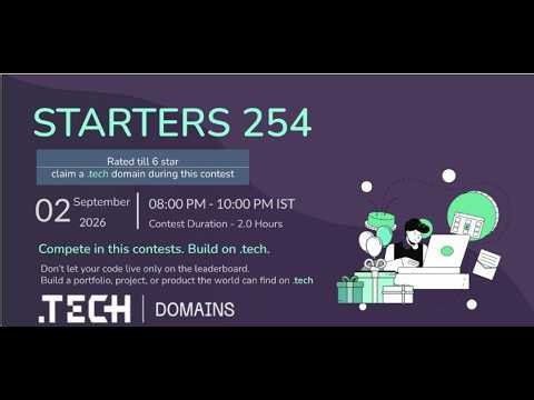 ters 254 (Rated till 6 star) codechef contest Live free solution