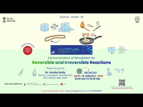 Virtual Labs : Demonstration of Simulation on Reversible and Irreversible Reactions