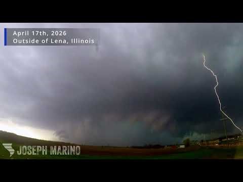 Tornado Forms Under a Massive H.P. Supercell – Lena, IL (4/17/26)