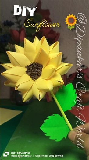 𝗗𝗜𝗬 𝗦𝘂𝗻𝗳𝗹𝗼𝘄𝗲𝗿🌻 #diy #shorts #ytshorts #flowers #pappercraft #trending #viral #shortsfeed #sunflower