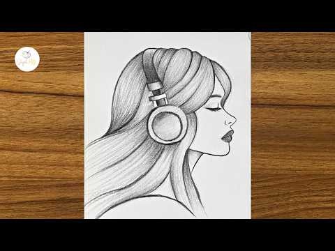 Beautiful Girl drawing || Easy drawing for girls step by step || Easy drawing ideas for beginners