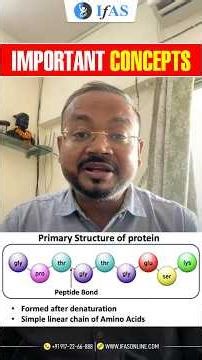 Primary , Secondary & Tertiary Structure of Proteins | Imp Concept | IFAS
