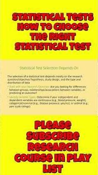 Statistical Tests Explained How to Choose the Right Statistical Test