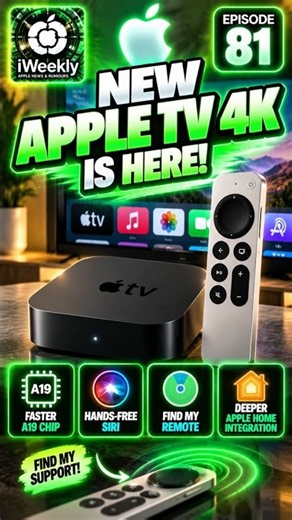 NEW Apple TV 4K is HERE! 📺🍎 Hands-Free Siri, A19 & Find My Remote! #Shorts