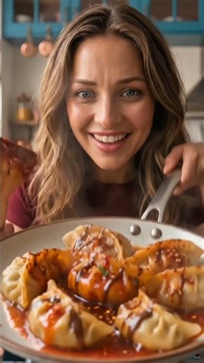 American Girl Tries Chilli Chocolate Momos in India 🌶️🍫🥟 #Shorts