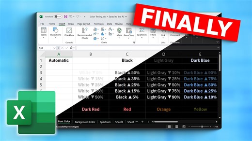 Microsoft Excel finally gets a native dark mode