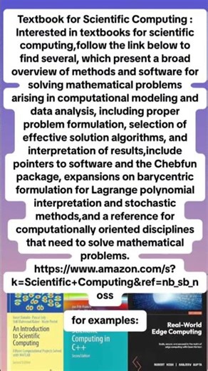 Textbooks for Scientific Computing