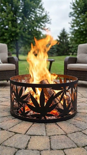 Modern Cannabis Ring Fire Pit Design | CNC Plasma & Laser Cut DXF Files 🌿🔥